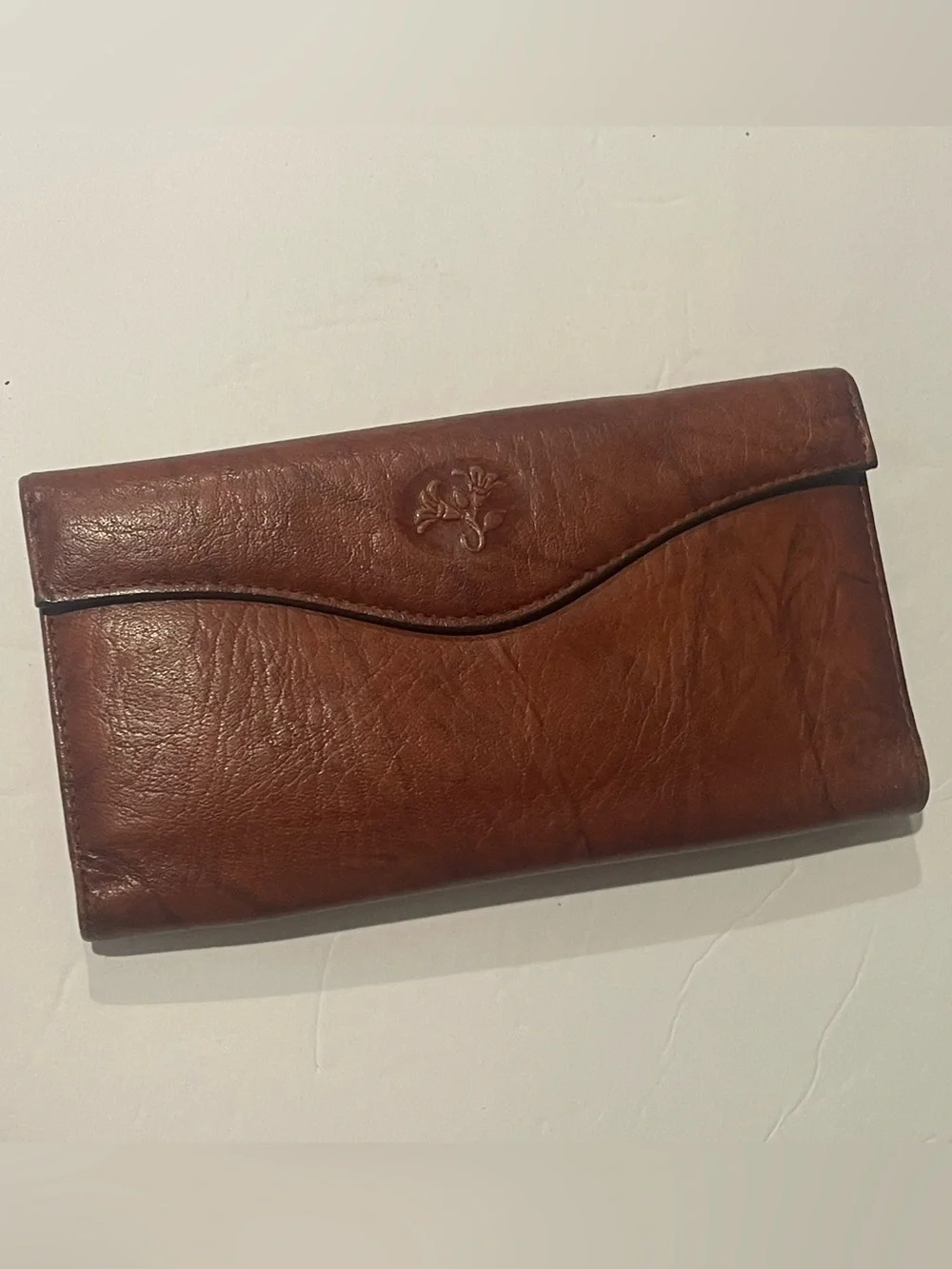 Buxton vintage Brown Leather Clutch Wallet with coin purse and checkbook READ